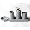 5 Piece Solid Concrete Gray Matte Bathroom Accessory Set