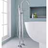ARIEL 2-Handle Freestanding Roman Tub Faucet with Hand Shower, Chrome, 9-3/32