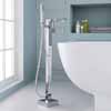 ARIEL Single-Handle Freestanding Roman Tub Faucet with Hand Shower, Chrome, 6-29/32