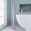 ARIEL Single-Handle Freestanding Roman Tub Faucet with Hand Shower, Chrome, 7-3/32