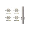 Knape & Vogt 78-3/4'' Barn Door Round Rail with 4 Mounting Brackets, Stainless Steel